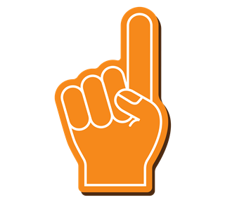 Number 1 Fan Orange Sticker