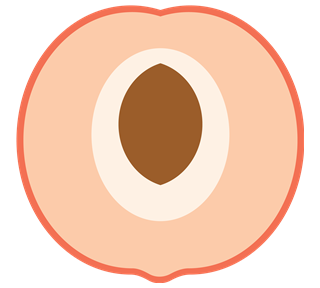 Half Peach Style 1 Sticker