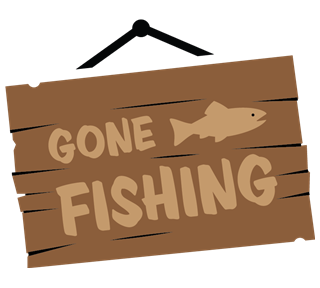 Gone Fishing Sign Sticker