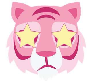 Pink Star Tiger Sticker