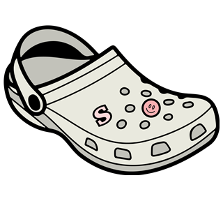 Grey Crocs Sticker