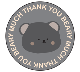 Thank you Beary Much Grey Sticker
