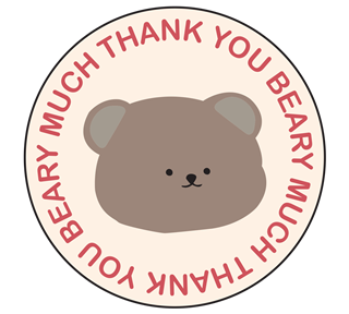 Thank you Beary Much Pink Sticker
