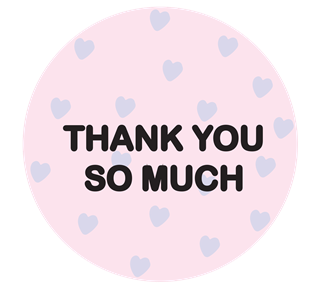 Thank You So Much Hearts Sticker