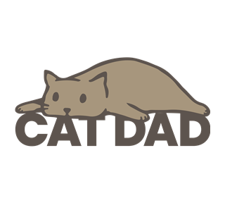 Brown Cat Dad Sticker