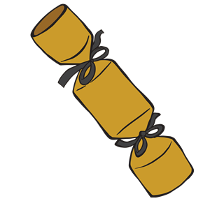 Gold Pull Cracker Sticker