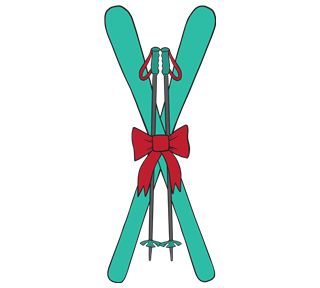 Christmas Skis Sticker