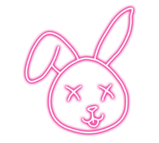 Dead Neon Bunny Sticker