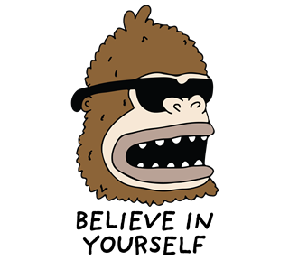 Believe In Yourself Big Foot Sticker