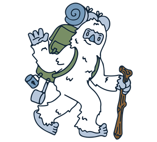 Hiking Yeti Sticker