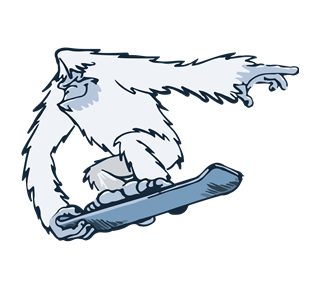 Snowboarding Yeti Sticker