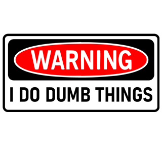 Warning I Do Dumb Things Sticker