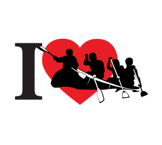 I Love Rafting Sticker