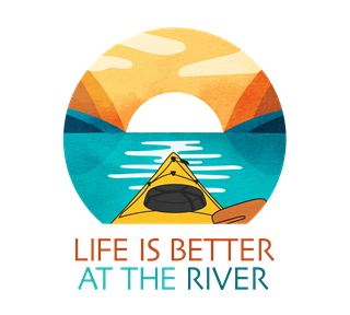 Life is Better At the River Sticker