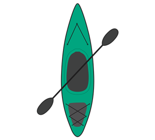Green Kayak Rafting Sticker