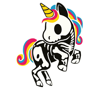 Skeleton Unicorn Sticker