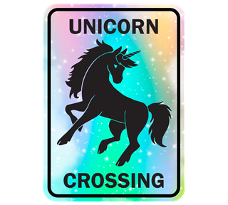Unicorn Xing - Rainbow Sticker