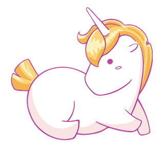 Yellow Unicorn Sticker