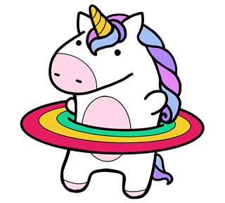 Unicorn Rainbow Hoola Hoop Sticker