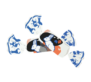 White Rabbit Candy Sticker