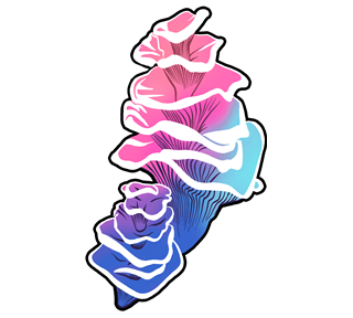 Blue Purple Pink Tall Fungi Sticker