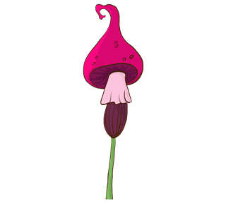 Funky Pink Mushroom Sticker