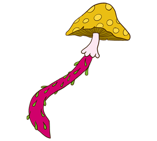Yellow Shroomies Sticker