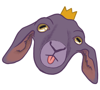 Derpy Goat Sticker