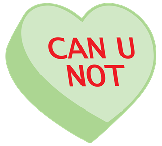 Candy Heart Can U Not Sticker