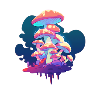 Mushrooms Melting Sticker