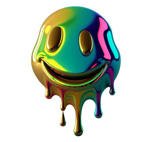 Happy Melt Face Sticker
