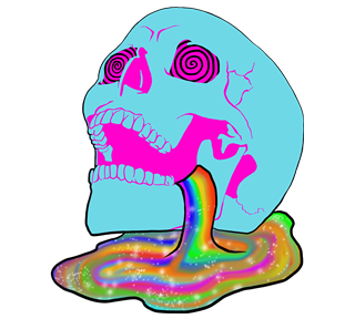 Trippy Drippy Skull Sticker