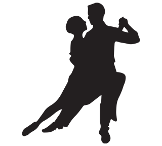 Ballroom Dancers Silhouette Sticker