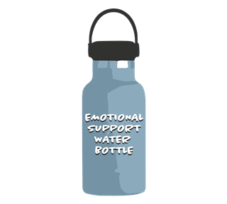 Emotional Support Water Bottle Blue Sticker