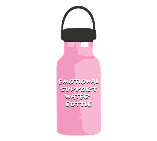Emotional Support Water Bottle Pink Sticker