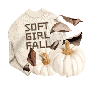 Soft Girl Fall - Cable Knit Sweater Sticker
