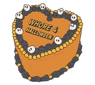 Halloween - Whore 4 Halloween Cake Sticker