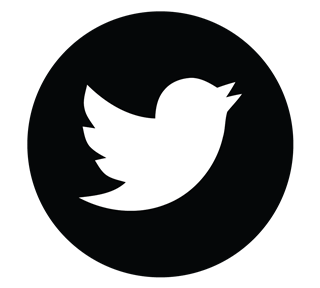 Twitter Black Circle Sticker