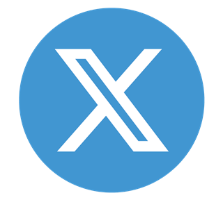 X Blue Circle Sticker