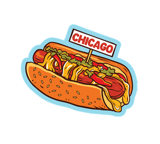 Chicago Hot Dogs Sticker
