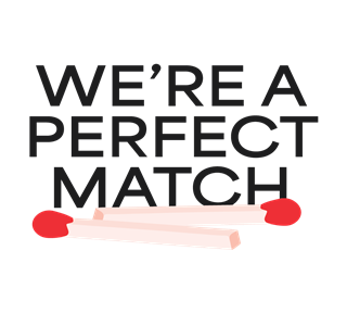 We're A Perfect Match Sticker
