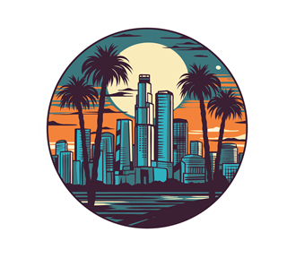 LA Downtown Skyline Sticker