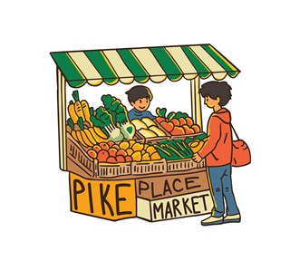 Pike Place Market, Seattle Sticker