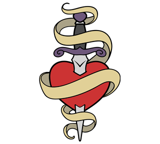 Sword Heart Sticker