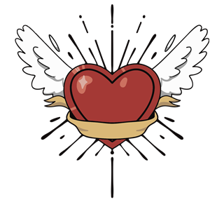 Wing Heart Sticker