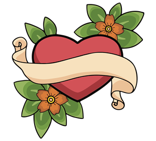 Floral Heart Sticker