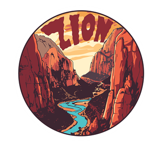 Utah, Zion National Park Sticker