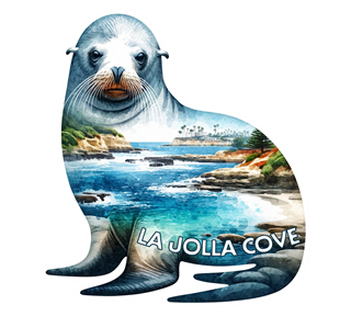 California Beaches, La Jolla Cove Sticker