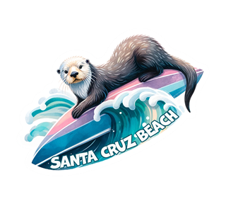 California Beaches, Santa Cruz Sticker
