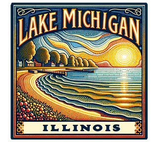 Illinois, Lake Michigan Sticker